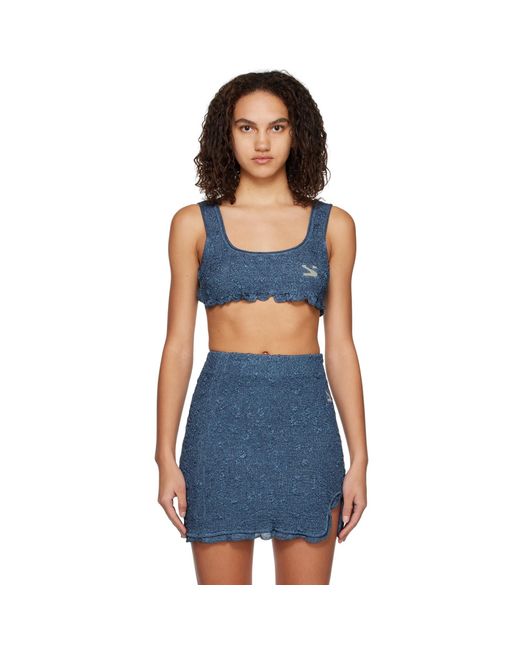 Yuzefi Blue Cropped Tank Top