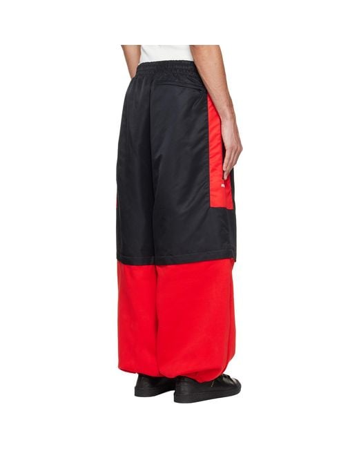 Willy Chavarria Red Adidas Originals Zip Off Sweatpants for men