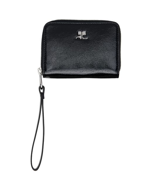Courreges Black Naplack Zipped Compact Wallet