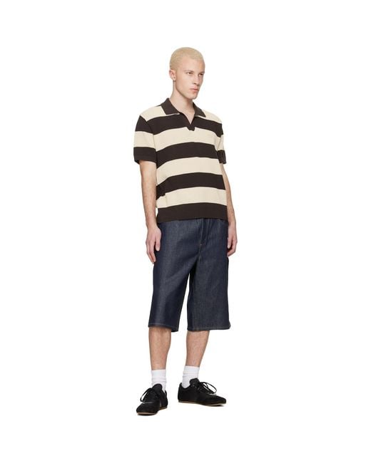 Lacoste Black Off- Striped Sweater Polo for men