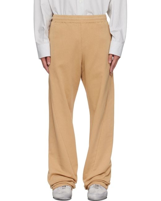 MM6 by Maison Martin Margiela Natural Tan Drawstring Sweatpants for men