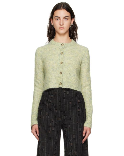 Acne Multicolor Green Brushed Cardigan