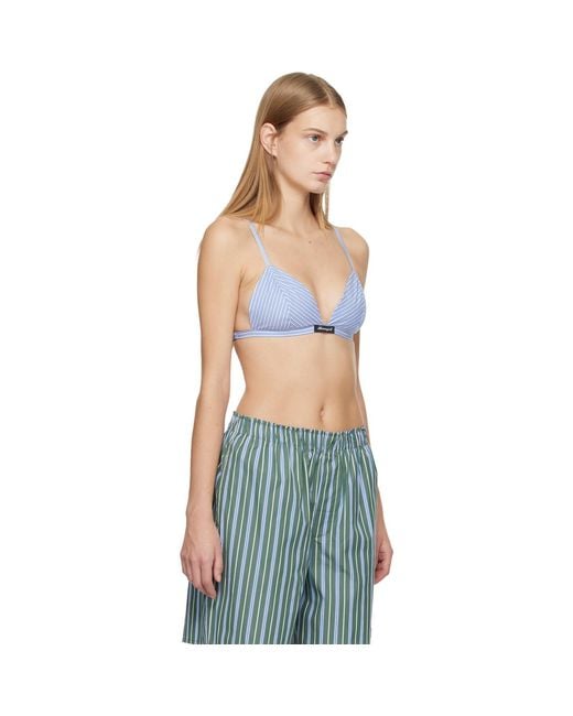 HOMMEGIRLS Blue Shirting Bralette