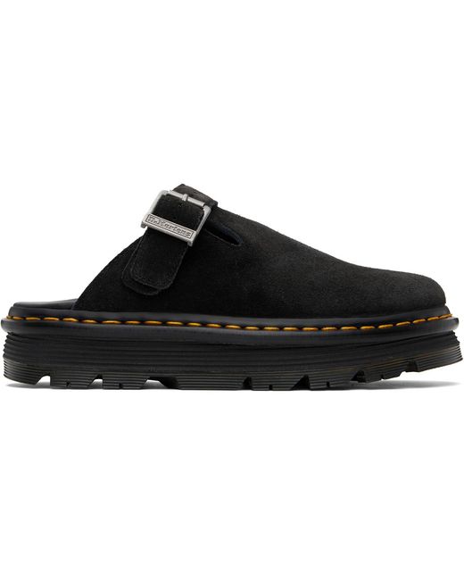 Dr. Martens Black Zebzag Suede Casual Slingback Platform Slip-On Loafers for men