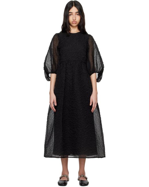 CECILIE BAHNSEN Black Karmen Midi Dress