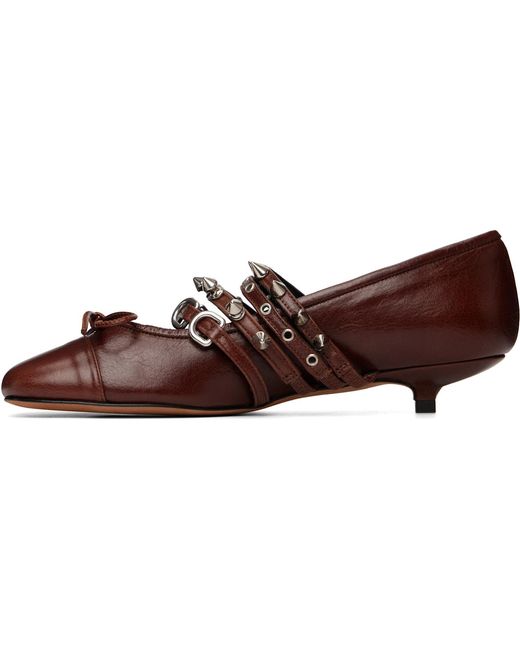 Abra Black Kitten Spike Ballerina Heels