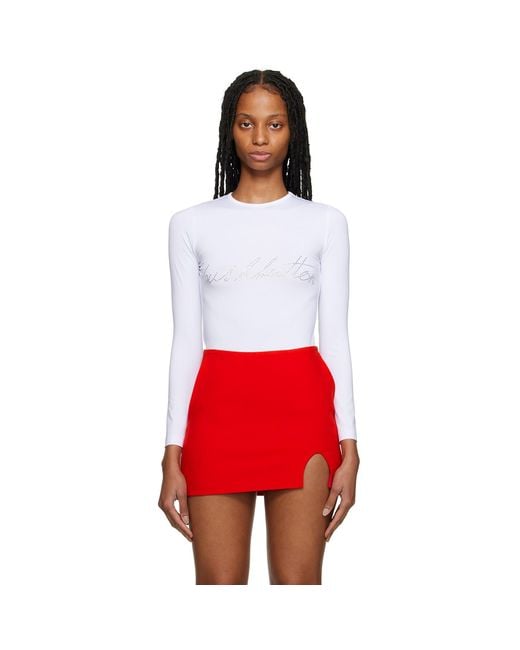 Pushbutton Red Crystal Long Sleeve T-Shirt
