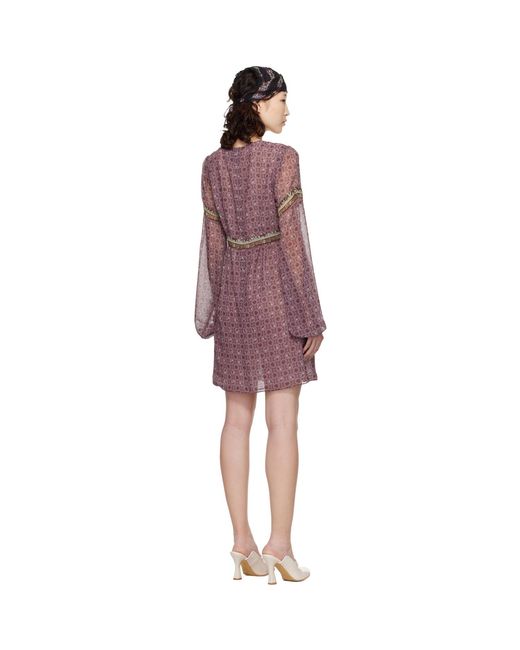 Anna Sui Red Puff Sleeve Minidress