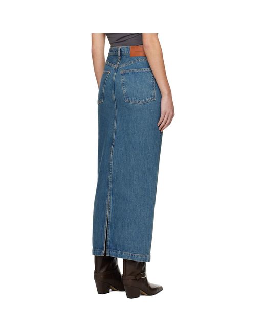 Wardrobe NYC Blue Column Denim Midi Skirt