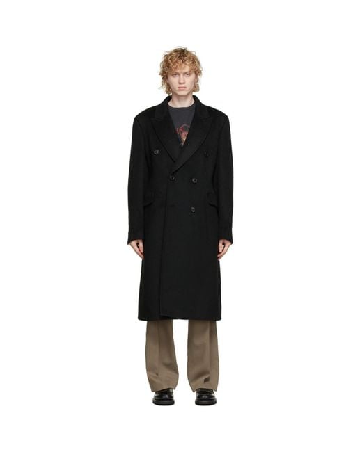 Our Legacy Black Mohair And Wool Whale Coat for men