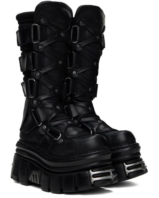 Vetements Black New Rock Edition Tower Boots