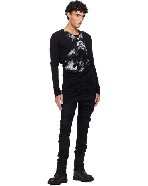 Julius Black Numinous Print Curved T-Shirt for men