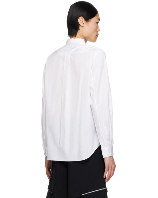 COMME DES GARÇON BLACK White Comme Des Garçons Zip Vent Shirt for men