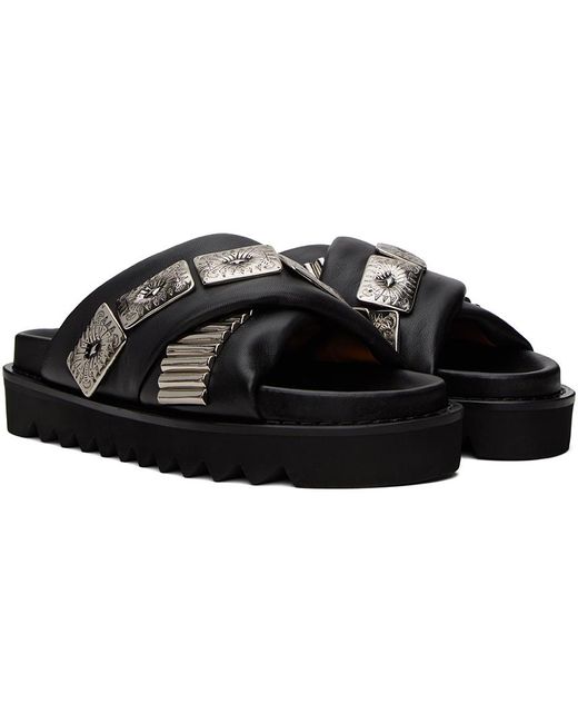 Toga Virilis Black Ssense Exclusive Leather Slippers for men