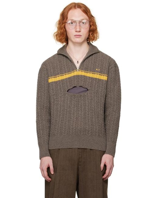 Commission Brown Field Sweater for men