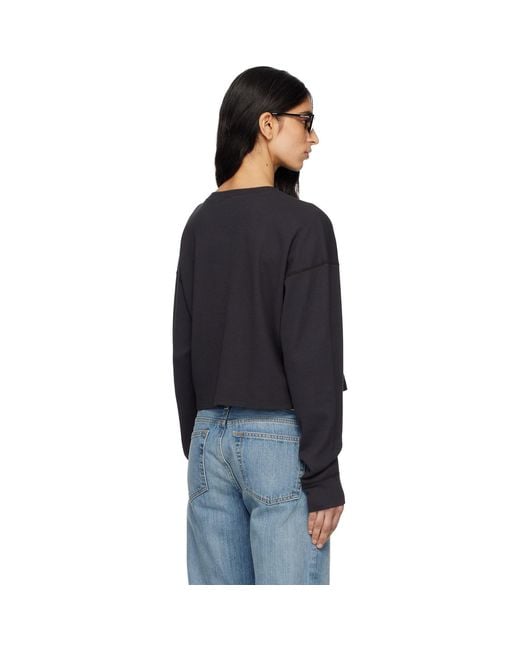 Re/done Black Hanes Edition Waffle Boxy Henley