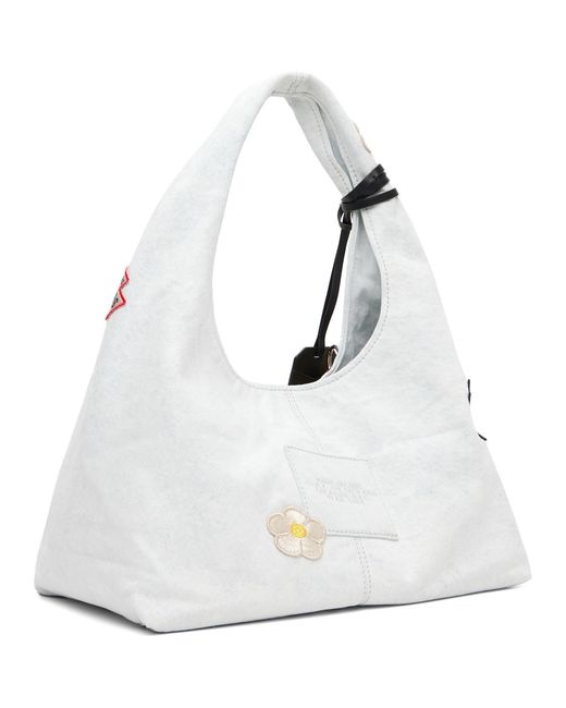 Marc Jacobs White 'The Camp Patchwork Denim Sack' Tote
