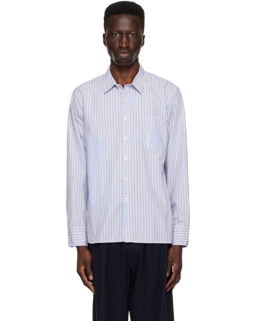 Chemise blanc et bleu à patchwork Universal Works pour homme en coloris Black