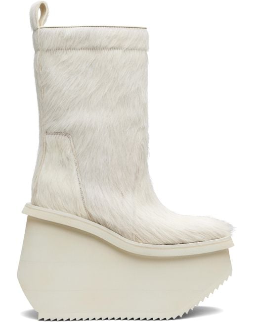 Rick Owens White Off- Concordians Factory Boots for men