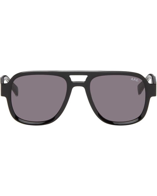 A.P.C. Black 'Les Navigator' Sunglasses for men