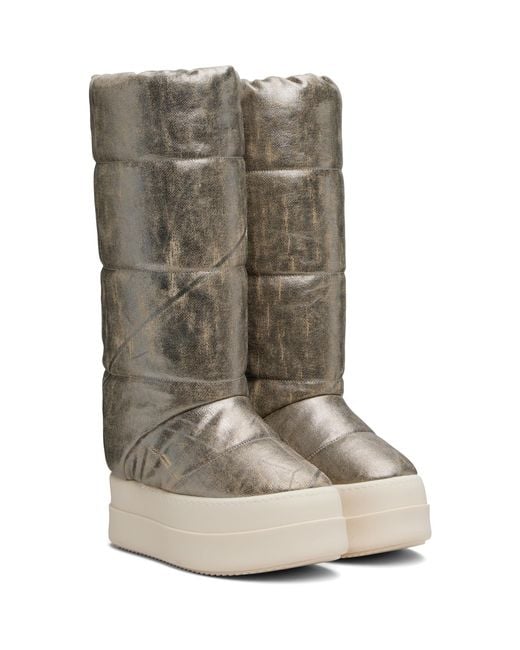Rick Owens Brown Concordians Mega Bumper Knee High Lunar Boots