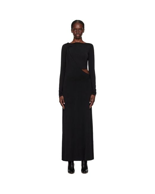 Paris Georgia Black Drape Maxi Dress