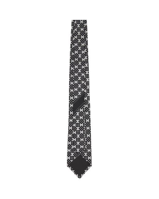 Dries Van Noten Black Printed Silk Tie for men