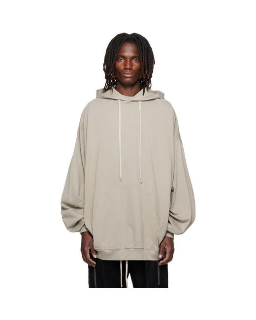 Rick Owens Gray Tower Hun Hoodie for men