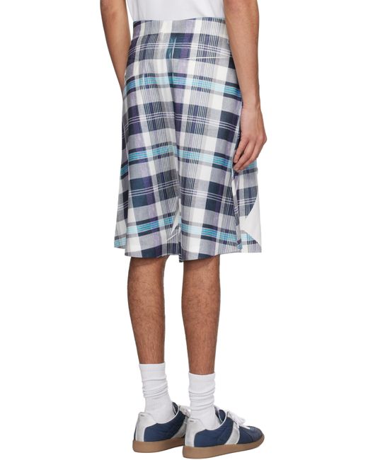 メンズ Comme des Garçons グレー＆ホワイト Garment Printed ポリエステルツイル ショートパンツ Blue