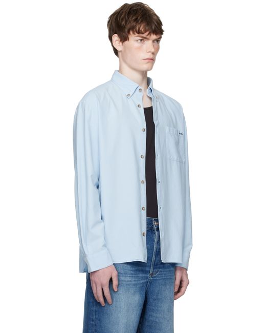メンズ A.P.C. ブルー Mateo ロゴ シャツ Blue