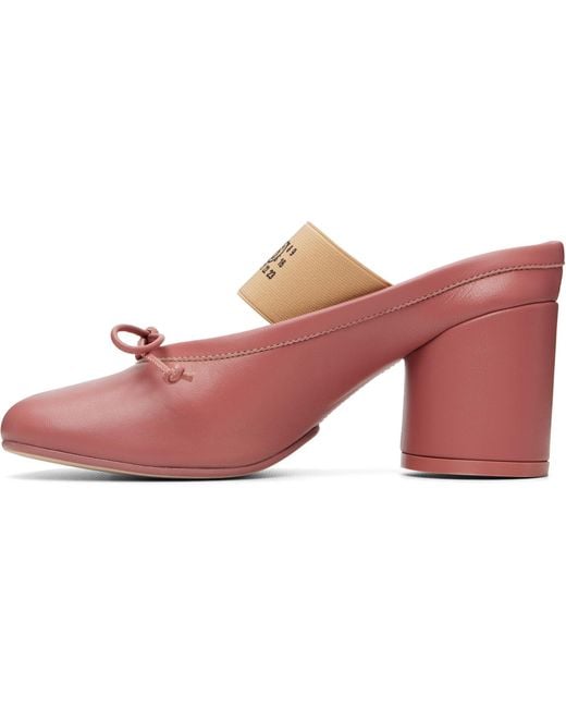 MM6 by Maison Margiela Pink Anatomic Numeric Mule Heels