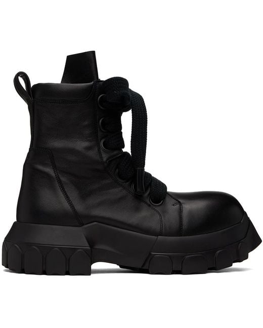 Rick Owens Black Lace-Up Boot for men