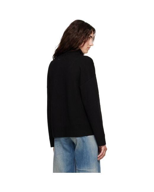 MM6 by Maison Margiela Black Trompe L'Oeil Turtleneck