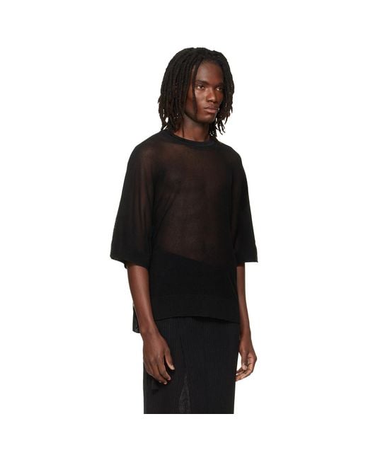Homme Plissé Issey Miyake Black Washi Framework-T T-Shirt for men