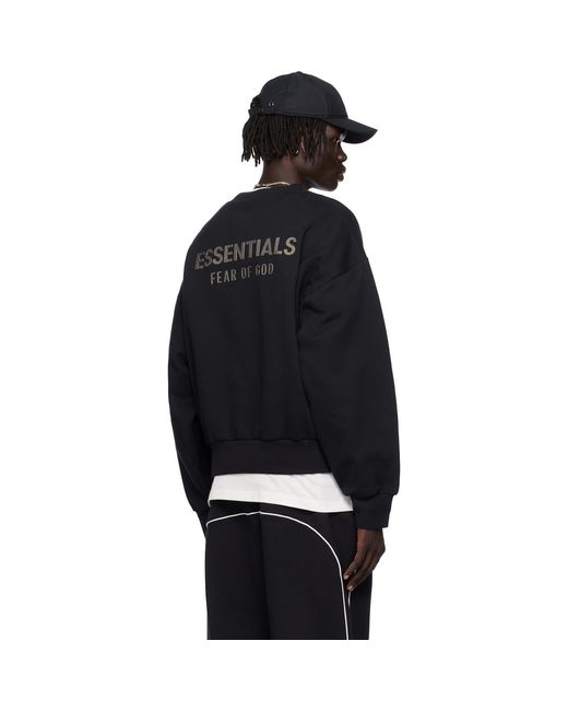 Fear Of God Black Classic Fit Fleece Crewneck Sweatshirt for men