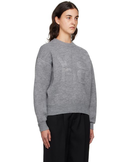 T By Alexander Wang Gray Embossed Sweater