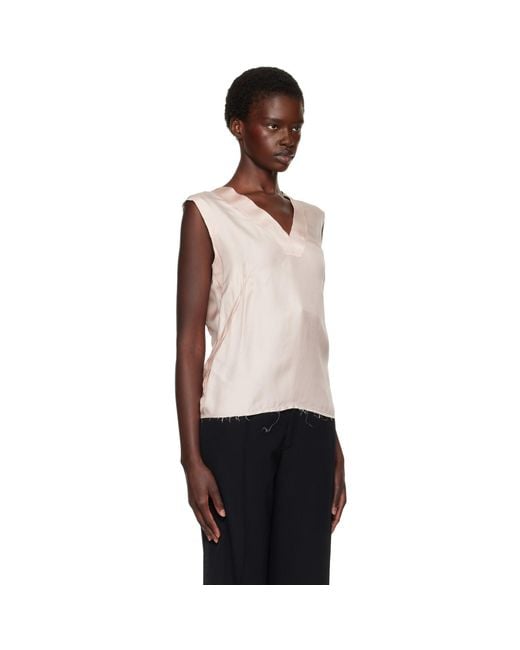 Maison Margiela Multicolor Silk V-Neck Top