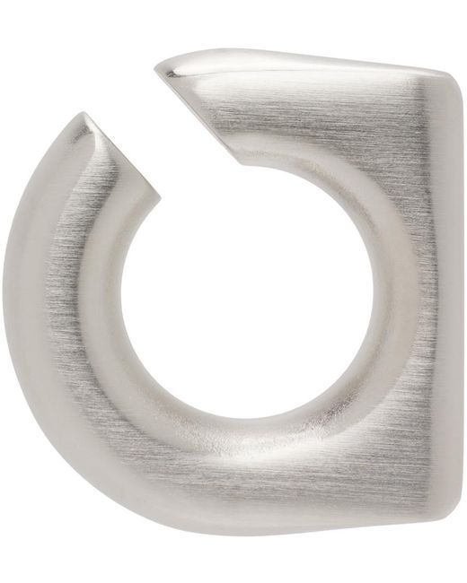 Rick Owens Brushed Brass Round Prong Ear Cuff in Grey | Lyst UK