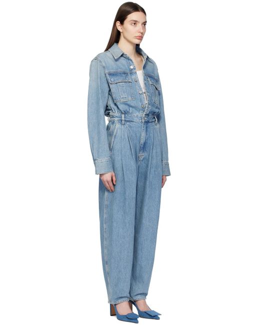 Agolde Black Blue Silka Denim Jumpsuit