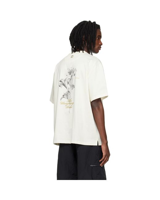 Wooyoungmi White Off- Flower Back Logo T-Shirt for men