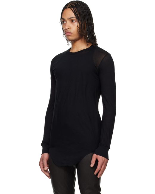 メンズ Rick Owens ブラック Hollywood Basic 長袖Tシャツ Black