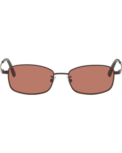 Our Legacy Brown Rectangular 'Librarian' Sunglasses for men
