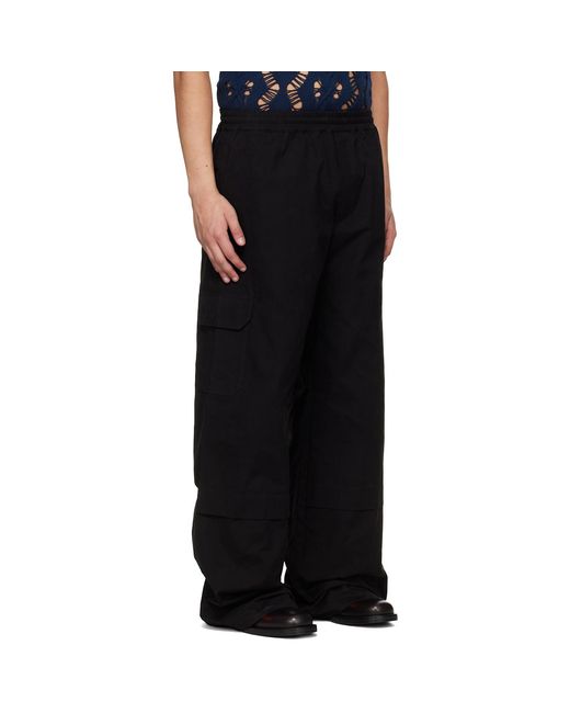 Egonlab Black Sculpted Track Trousers for men