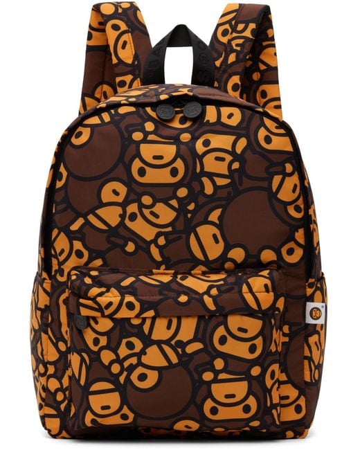 A Bathing Ape Orange Baby Milo Backpack for men