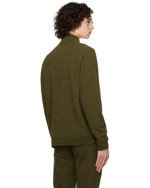 Sunspel Green Half-zip Sweatshirt for men