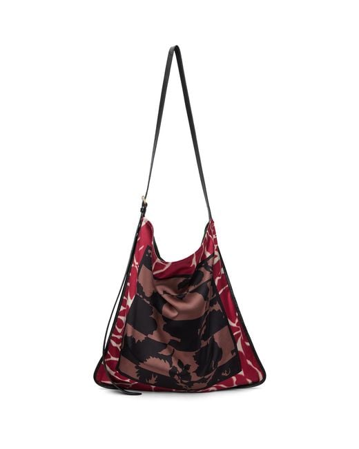 Dries Van Noten Red Small Scarf Tote
