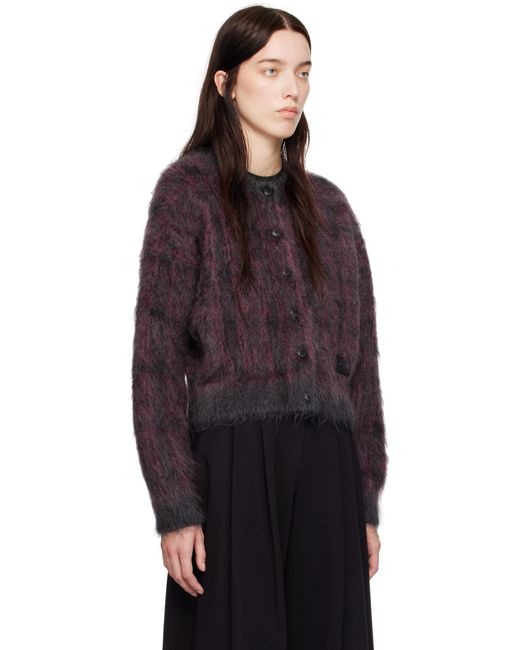 Alexander Wang Purple Plaid Jacquard Knit Cardigan