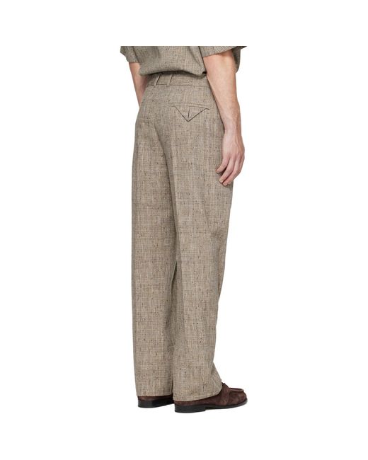 Bottega Veneta Natural Taupe Fleck Viscose Trousers for men