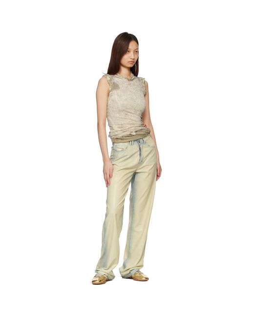 DIESEL Multicolor Khaki Bleached Effect Layered Top