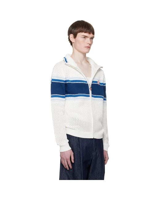 Casablanca Blue Off- & Striped Mesh Track Jacket for men
